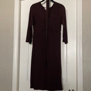 Gap maternity eggplant colored wrap dress with belt size small